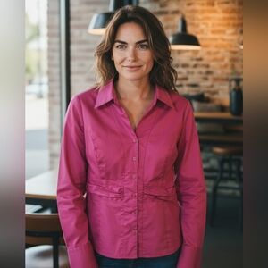 EUC TRIBAL Sz. 14‎ Purple Long Sleeve Button Down Shirt